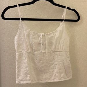 White eyelet tank top